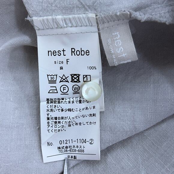 Nest Robe Womens Size OS One Size Blouse Button Up Band Collar Linen Ruched Cuff - Picture 11 of 16